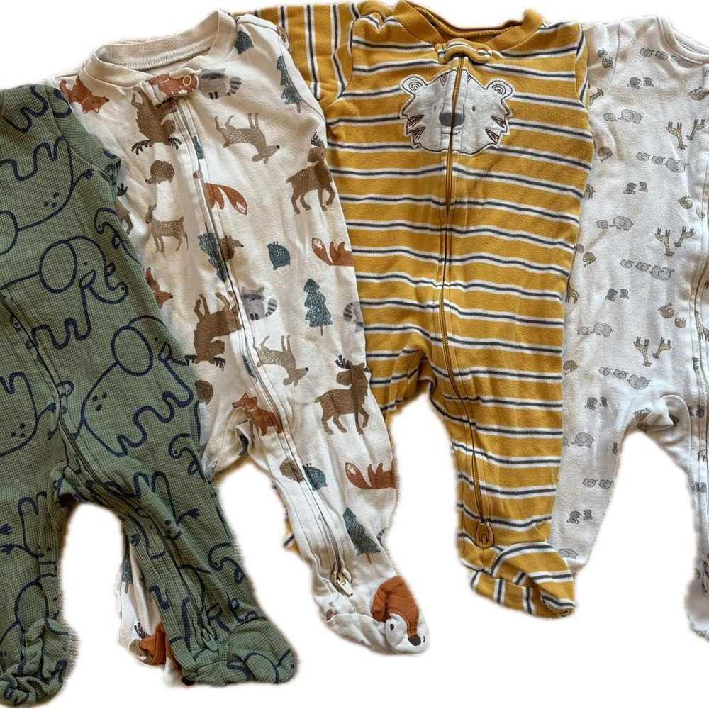 Carter's Footies - sleep and play pajamas baby boy bundle 6m - set of 4